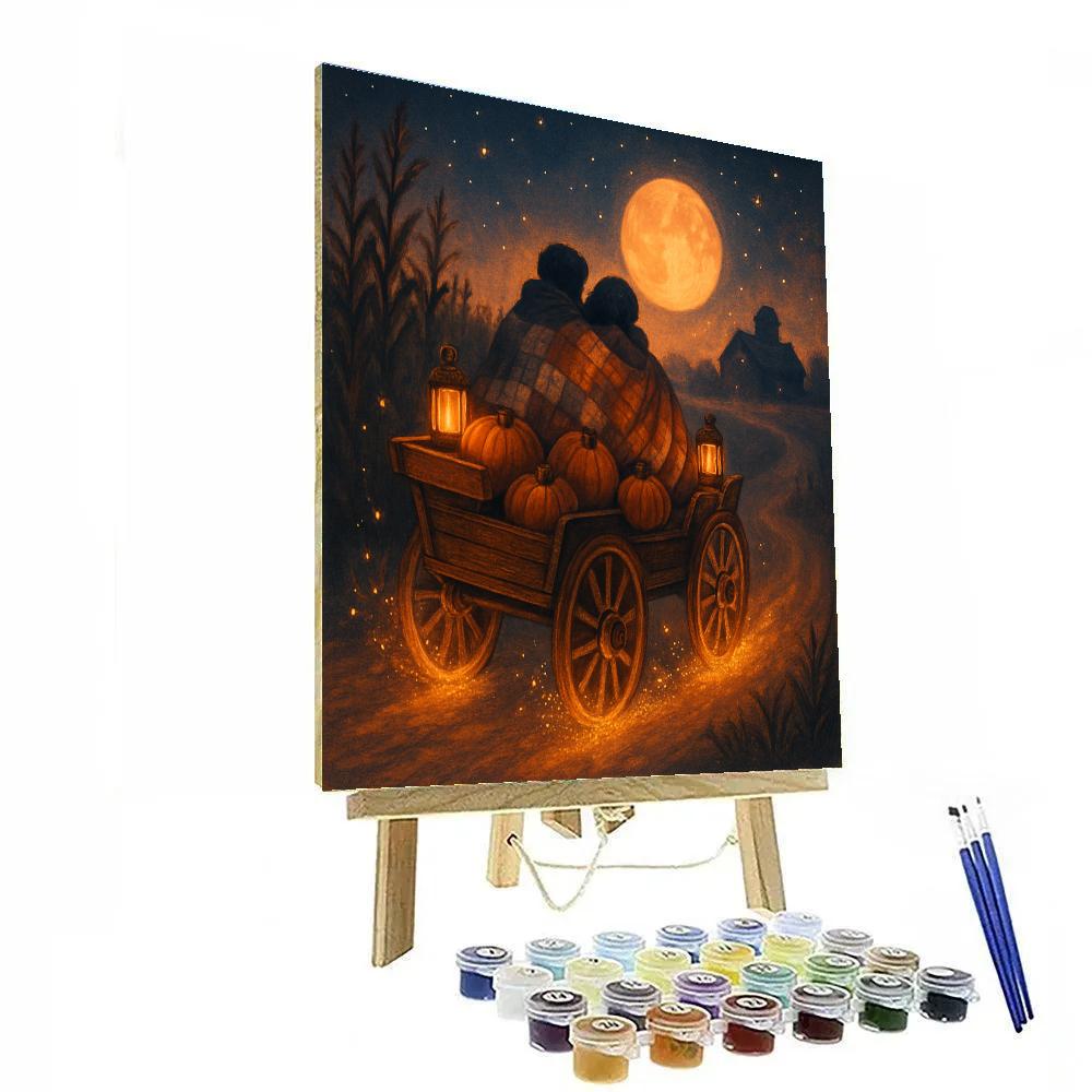 Enchanted Hayride Through Starlit Fields DIY paint by numbers