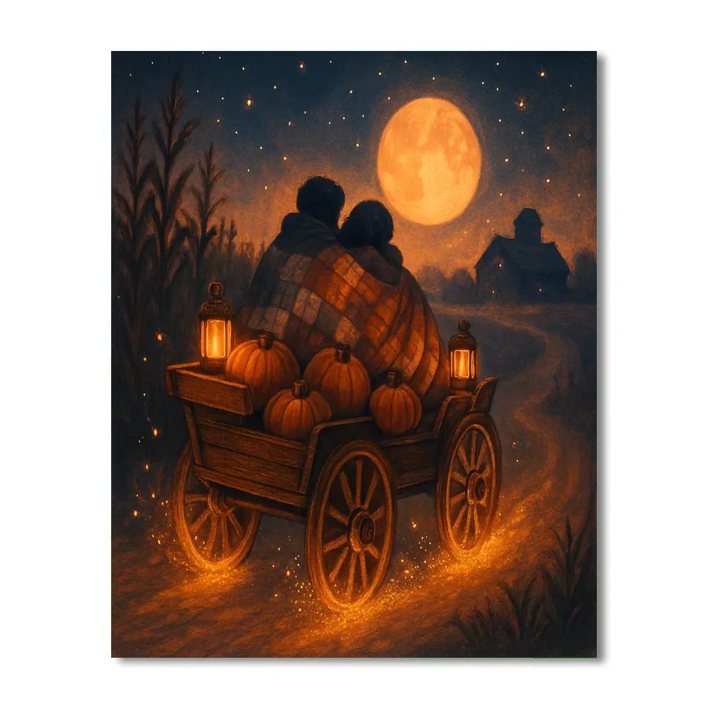 Enchanted Hayride Through Starlit Fields DIY paint by numbers