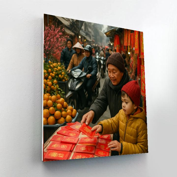 Lunar New Year Morning Market In Hanoi paint by numbers