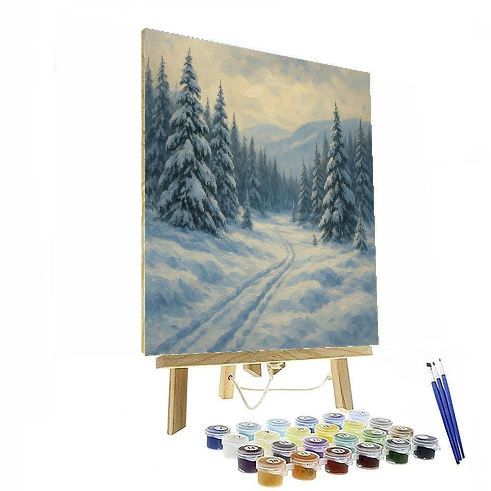 Evergreen Valley After Snowstorm Numbered painting kits
