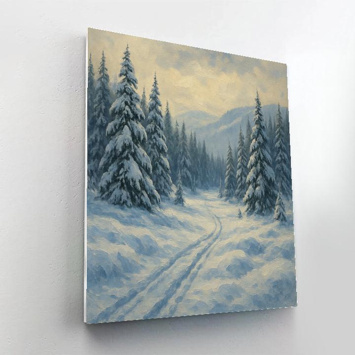 Evergreen Valley After Snowstorm Numbered painting kits