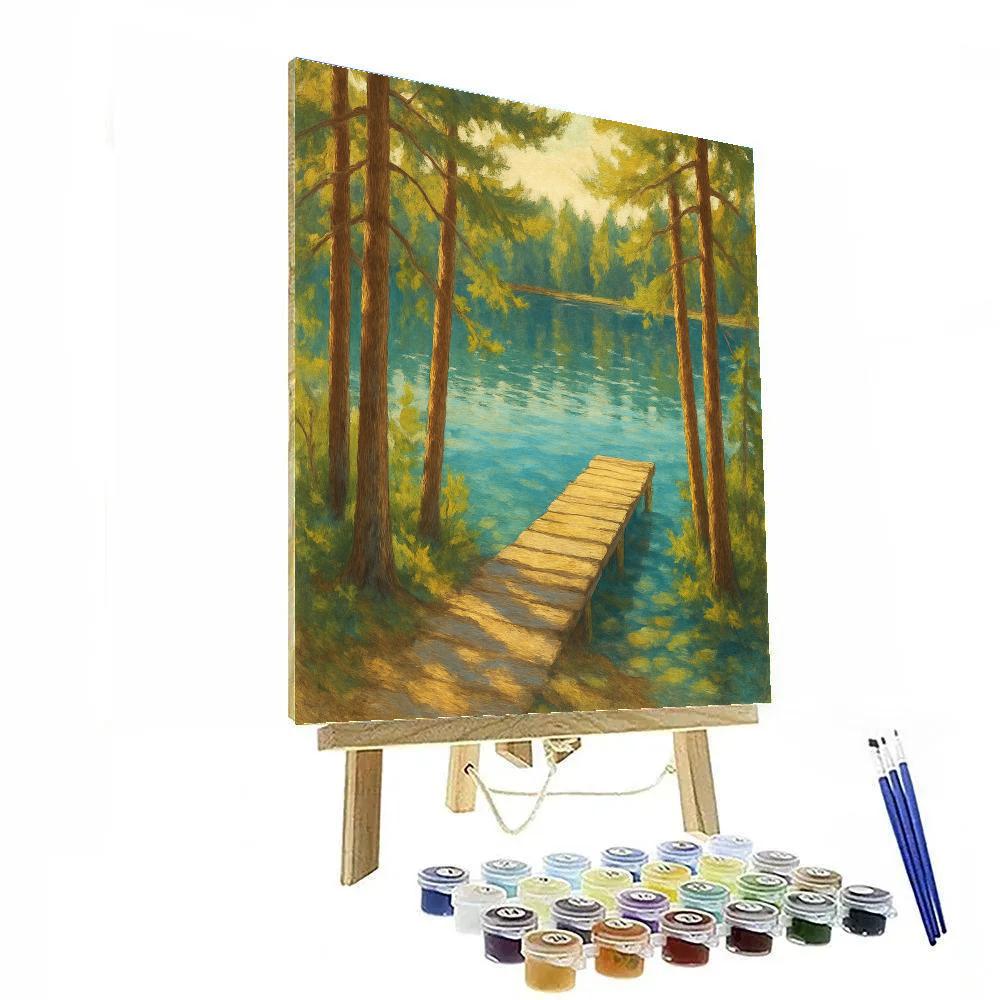 Secret Dock In Summer Pines paint by numbers