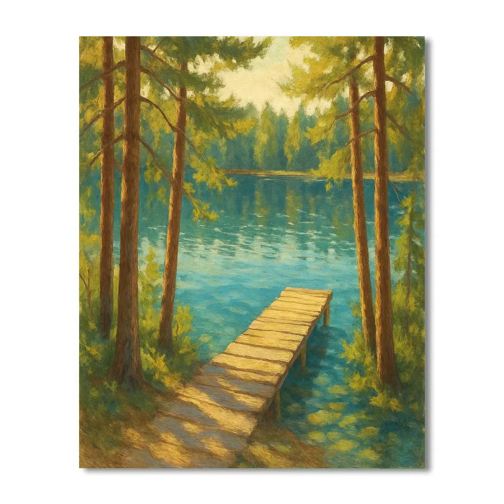 Secret Dock In Summer Pines paint by numbers