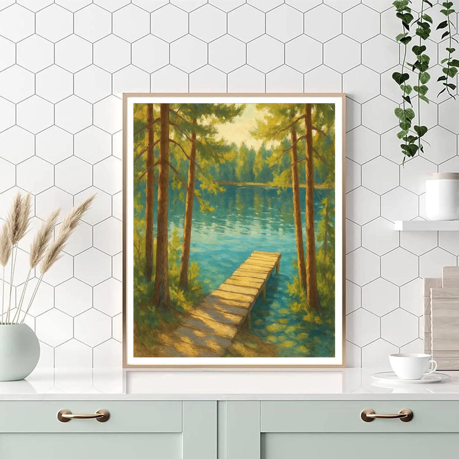 Secret Dock In Summer Pines paint by numbers