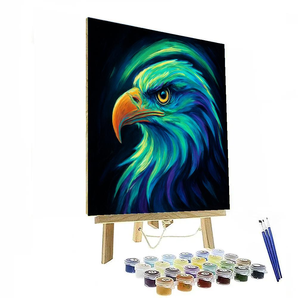 Aurora Crest Eagle Portrait Number painting