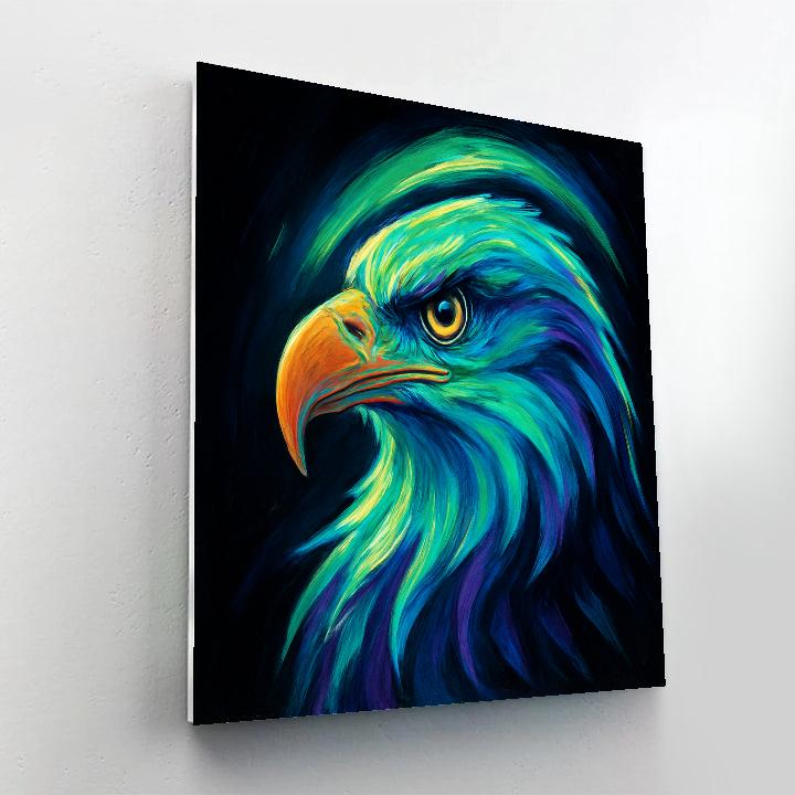 Aurora Crest Eagle Portrait Number painting