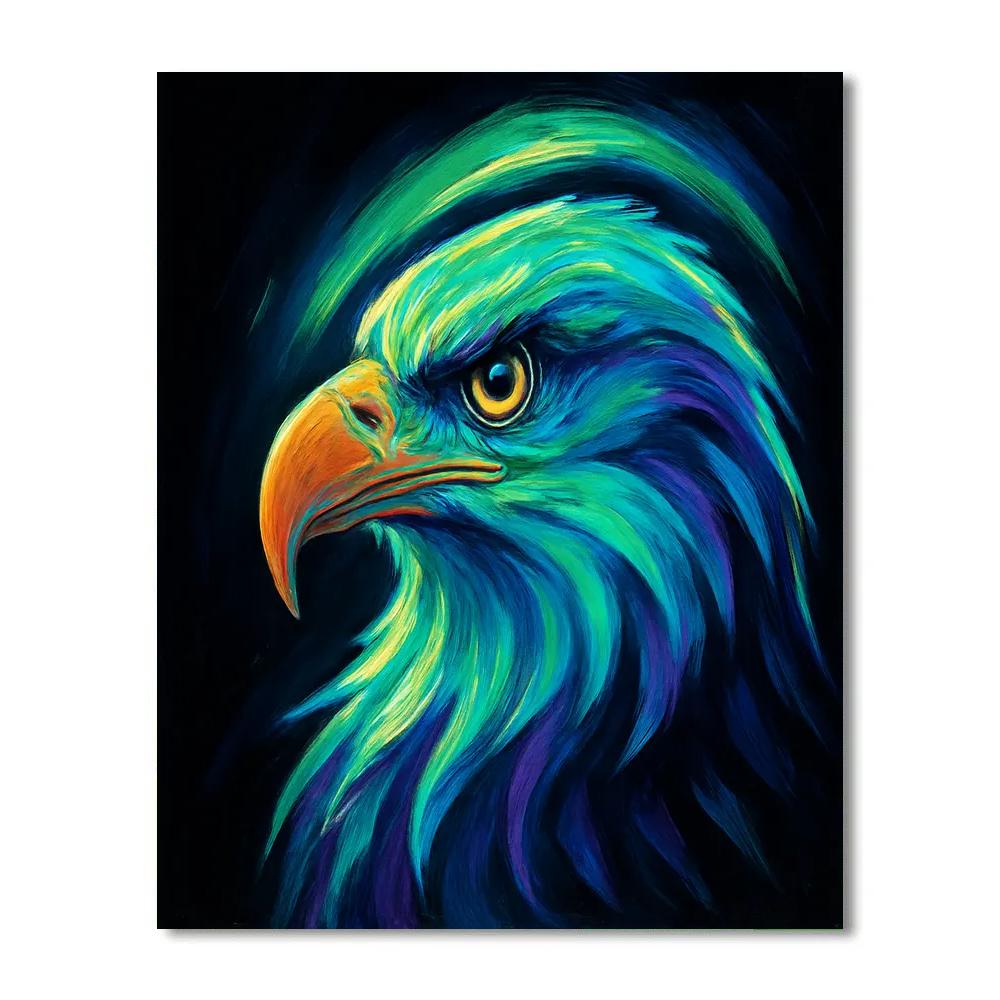 Aurora Crest Eagle Portrait Number painting