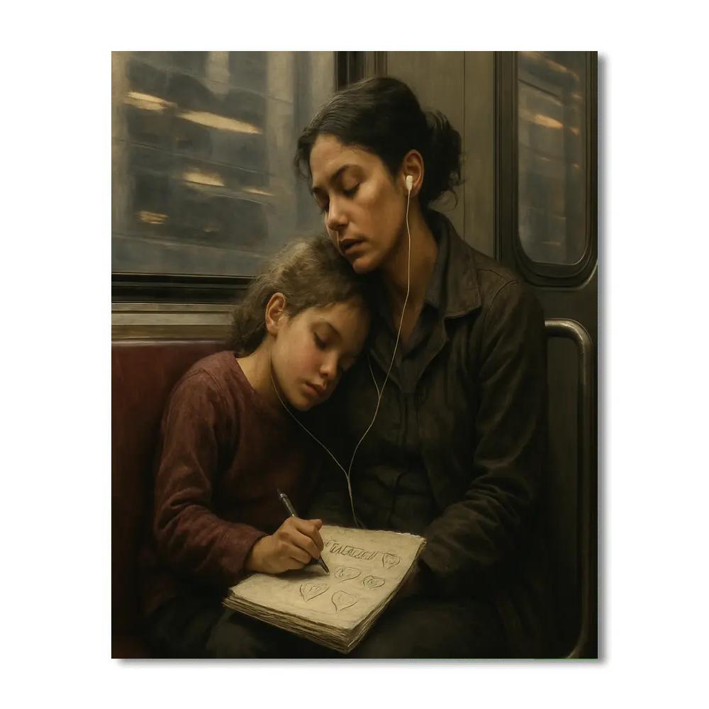 Subway Commute Mothers Day Moment Painting by numbers kit