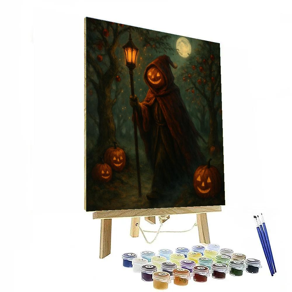 Lantern Keeper Of The Haunted Orchard painting number kit