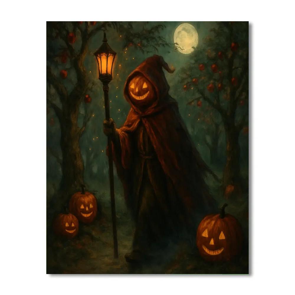 Lantern Keeper Of The Haunted Orchard painting number kit