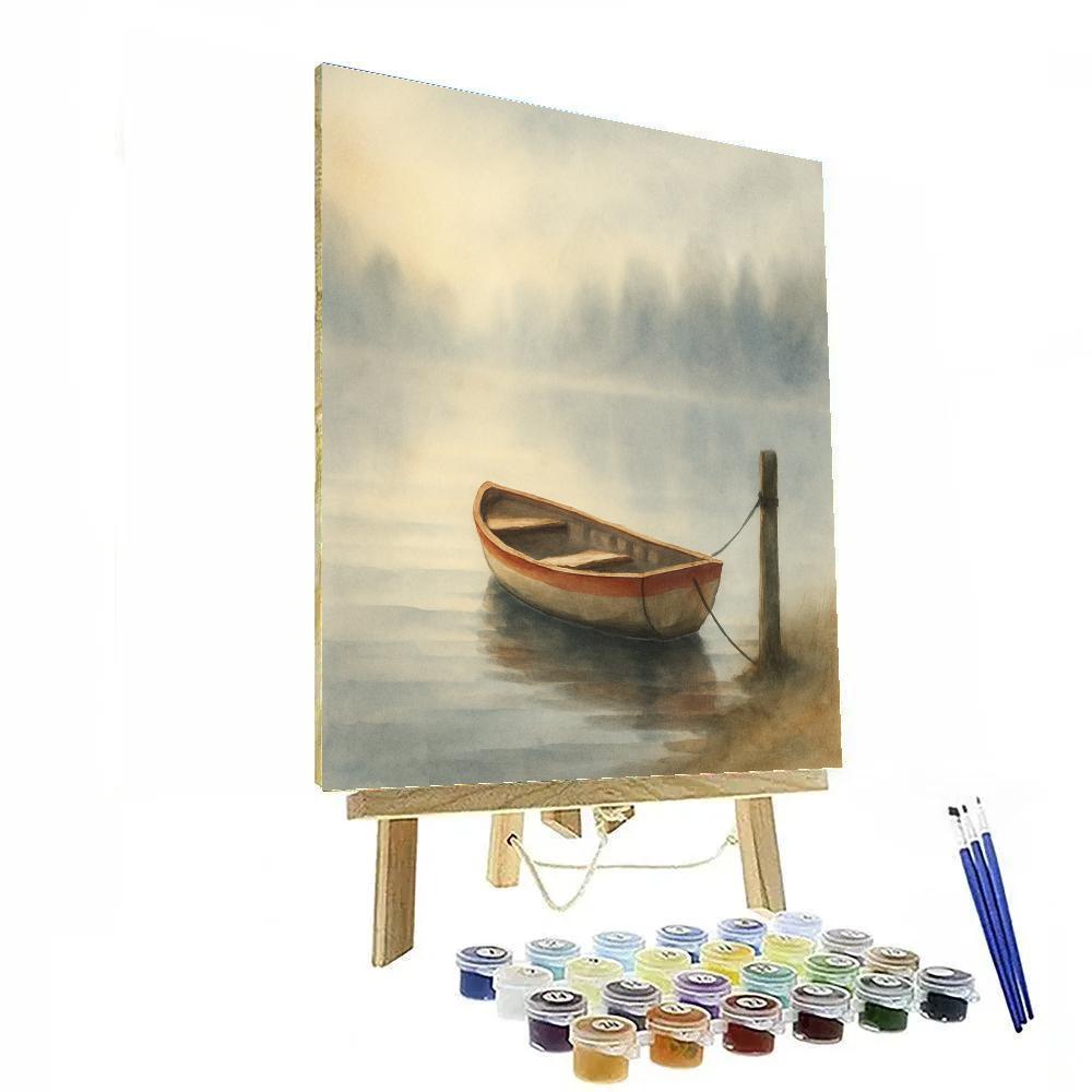 Foggy Morning Rowboat Rest Numbered painting kits