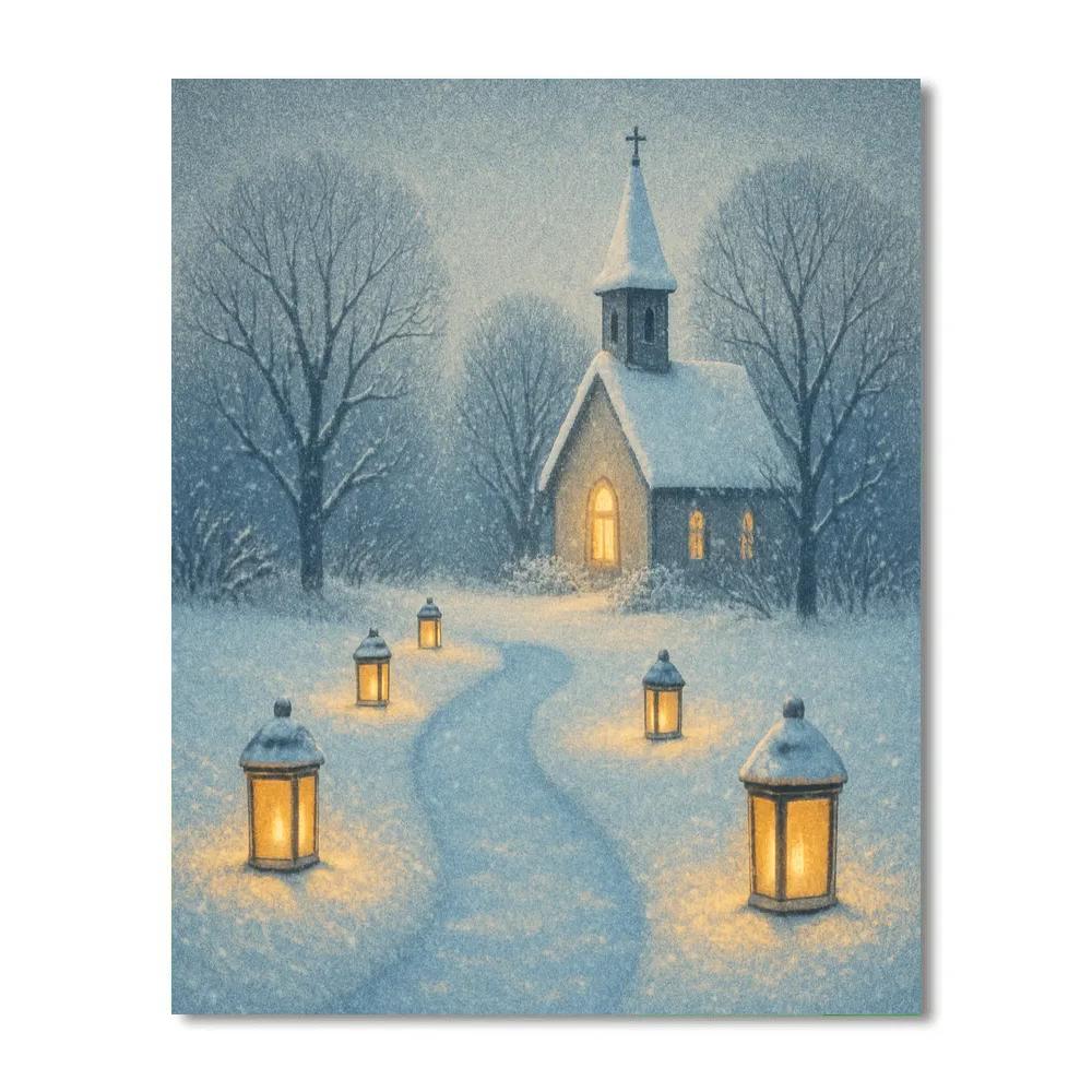 Lantern Path To The Old Chapel DIY paint by numbers