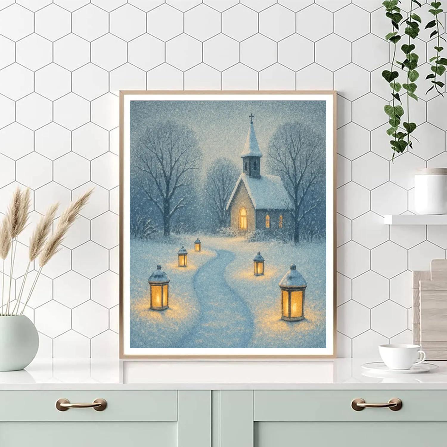 Lantern Path To The Old Chapel DIY paint by numbers