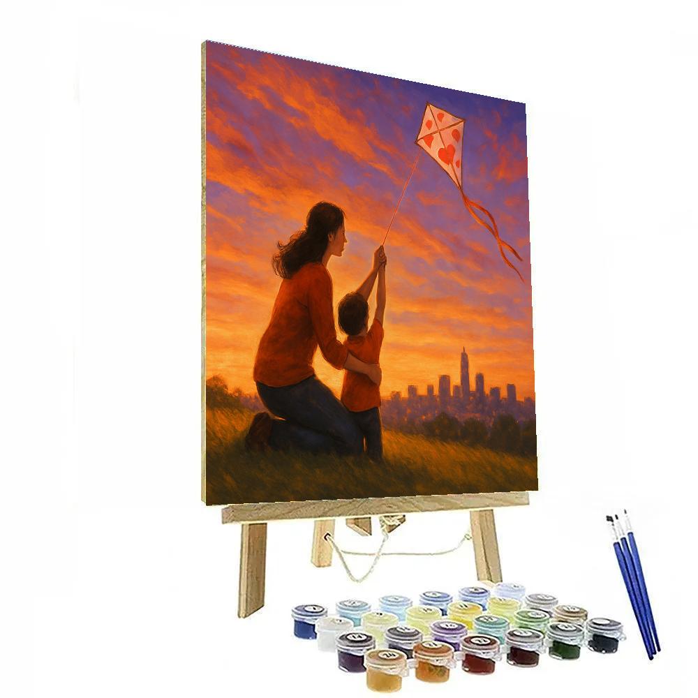 Sunset Park Kite With Mom paint by numbers