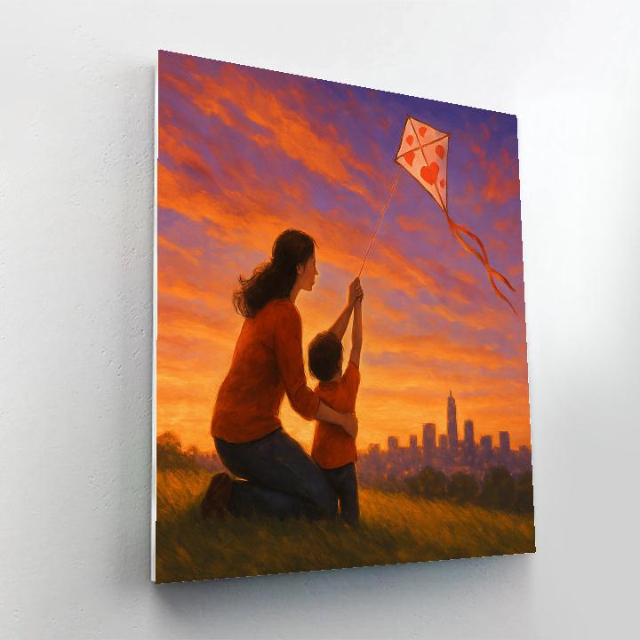 Sunset Park Kite With Mom paint by numbers
