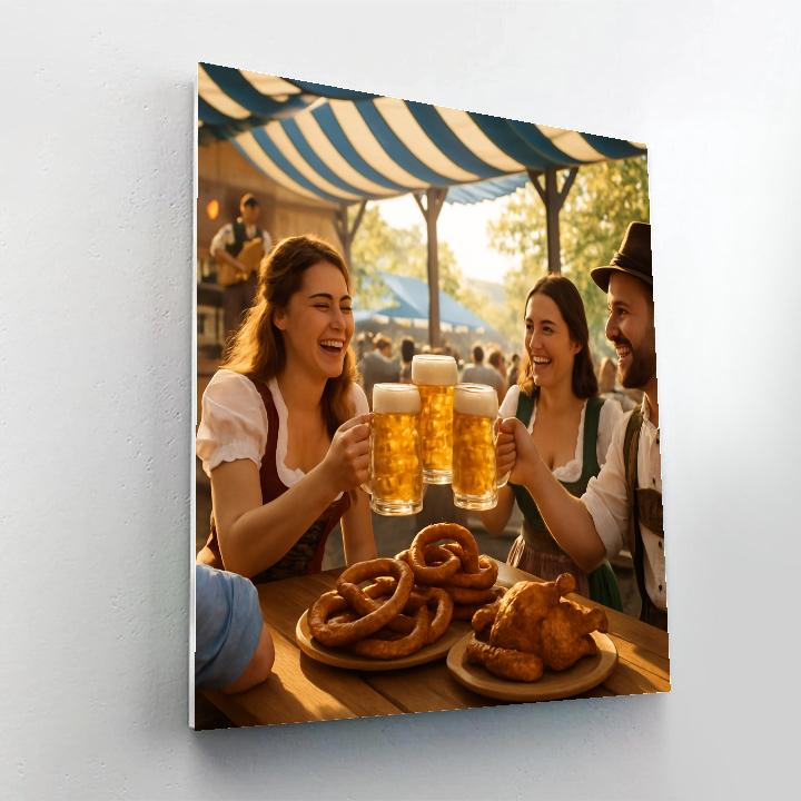 Oktoberfest Afternoon Beer Garden In Munich Numbered painting kits