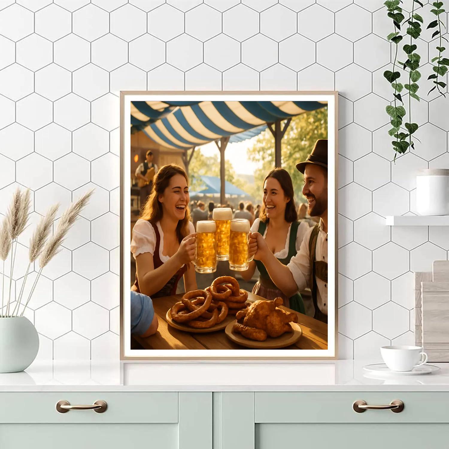 Oktoberfest Afternoon Beer Garden In Munich Numbered painting kits
