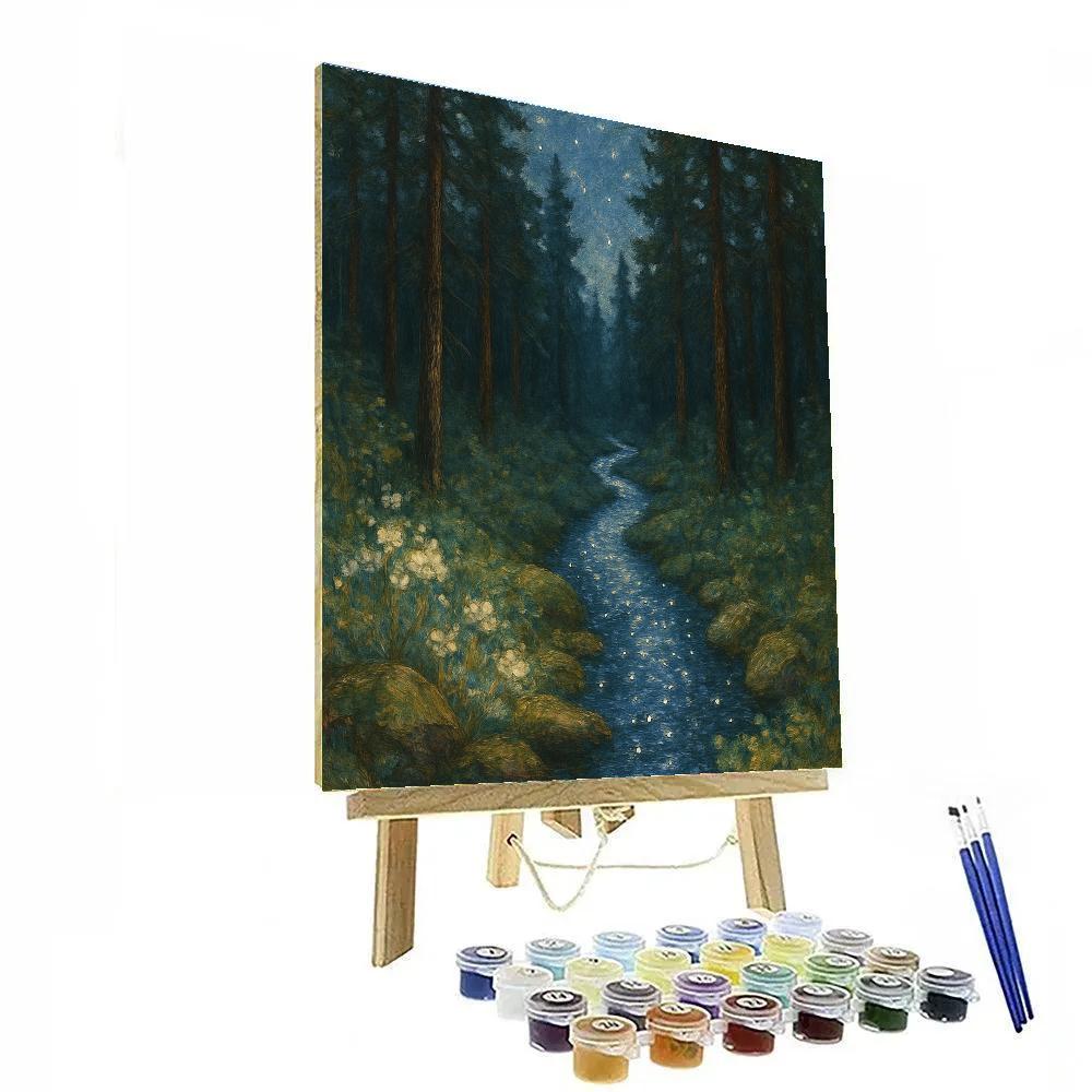 Star River Through The Enchanted Pines Numbered painting kits