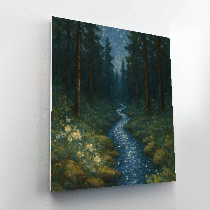 Star River Through The Enchanted Pines Numbered painting kits
