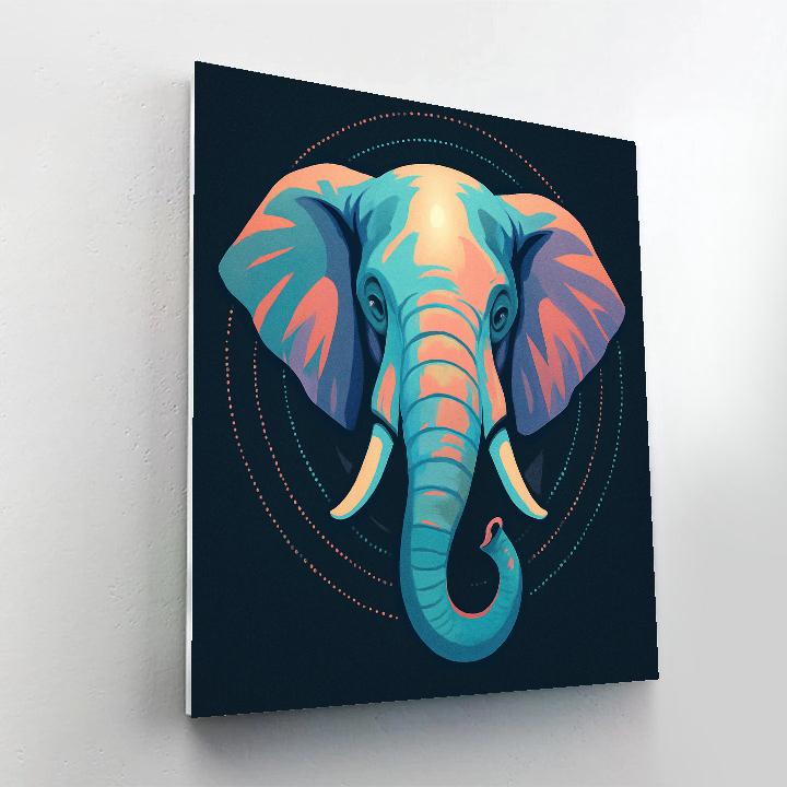 Orbit Bloom Elephant Portrait paint by numbers