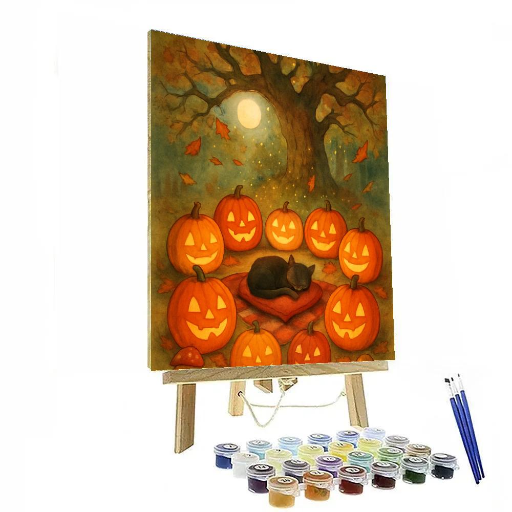 Jack O Lantern Picnic Under The Old Oak painting number kit