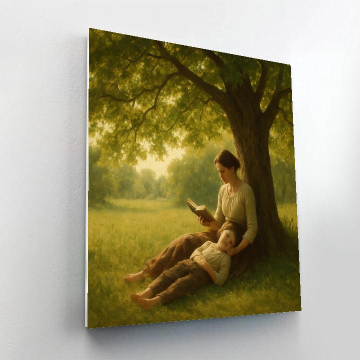 Mothers Day Storytime Under A Tree Paint by numbers kitsMothers Day Storytime Under A Tree - DIY Painting By Numbers Kit - Image 2