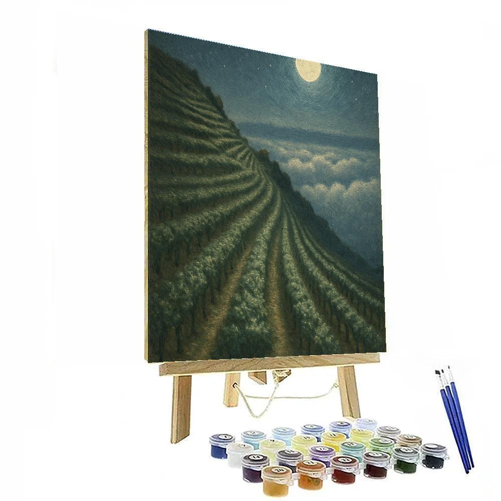 Moonlit Vineyard Above The Clouds Number painting