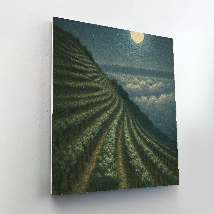Moonlit Vineyard Above The Clouds Number painting