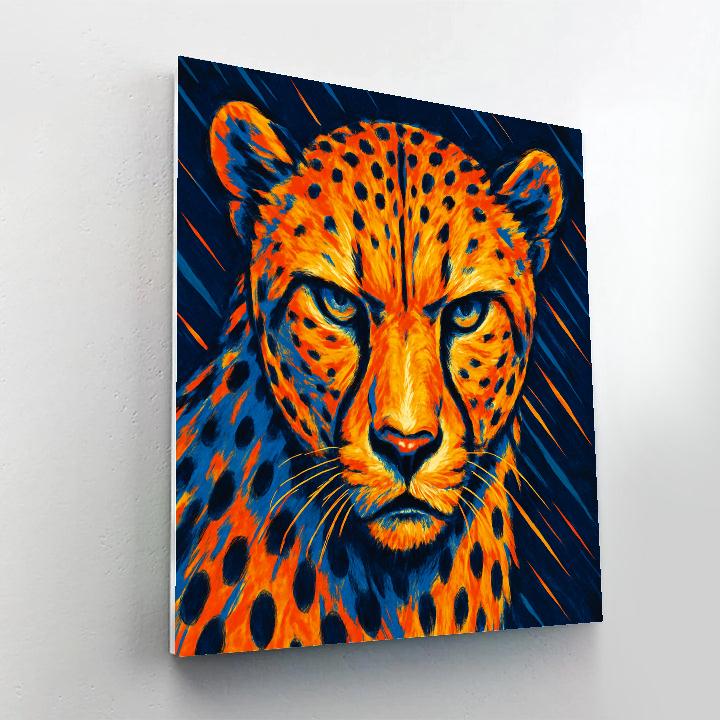 Comet Streak Cheetah Portrait paint by color