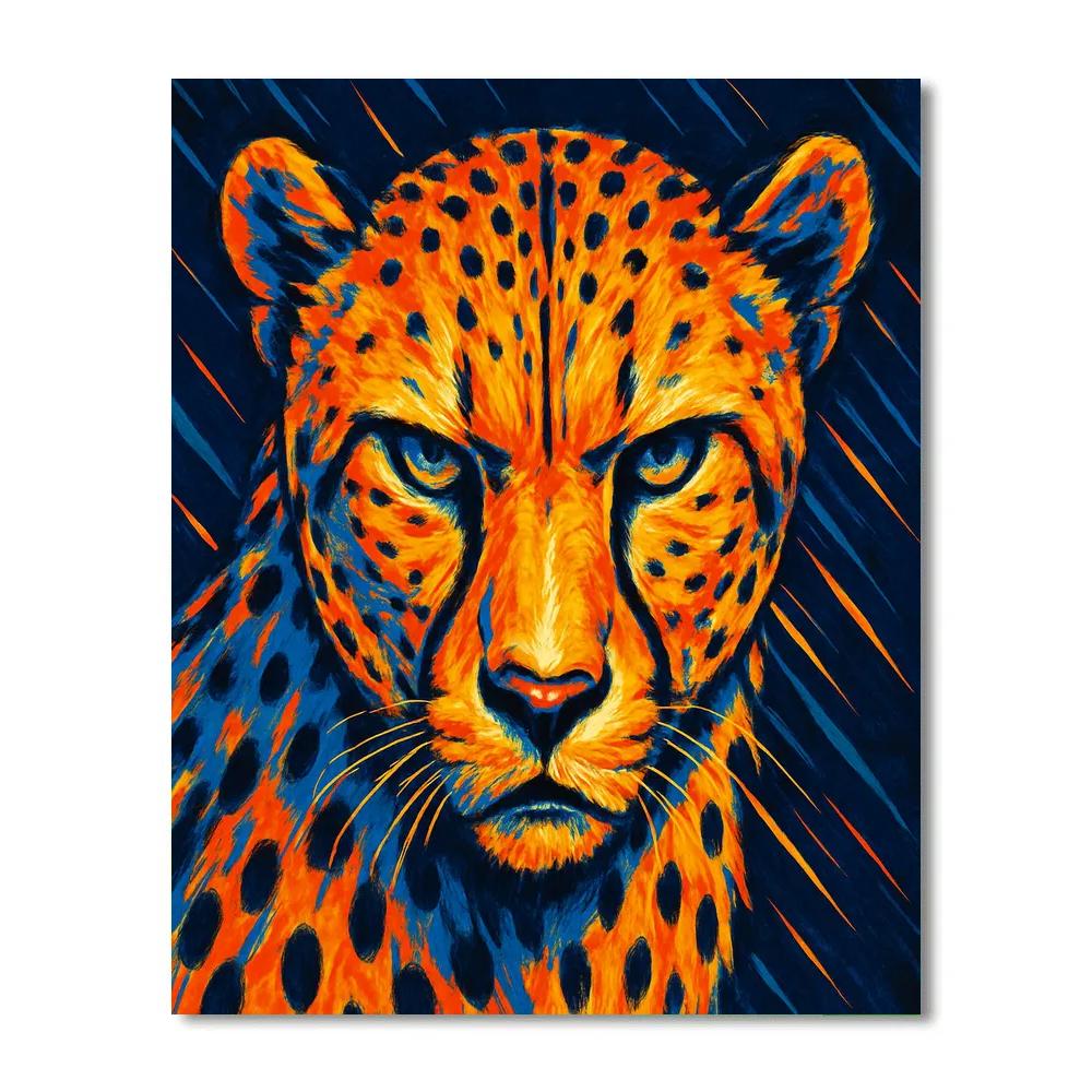 Comet Streak Cheetah Portrait paint by color