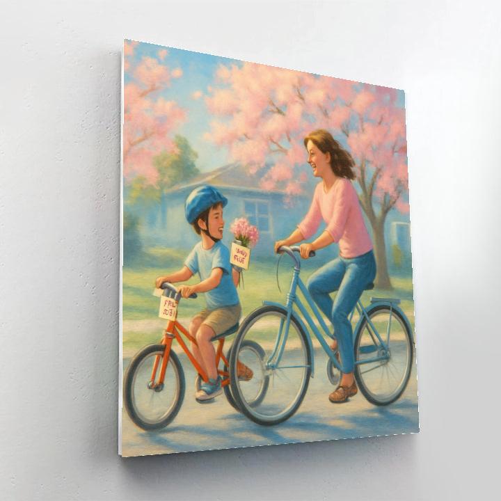 Bike Ride Bouquet For Mom Painting by numbers kitBike Ride Bouquet For Mom - DIY Painting By Numbers Kit - Image 2