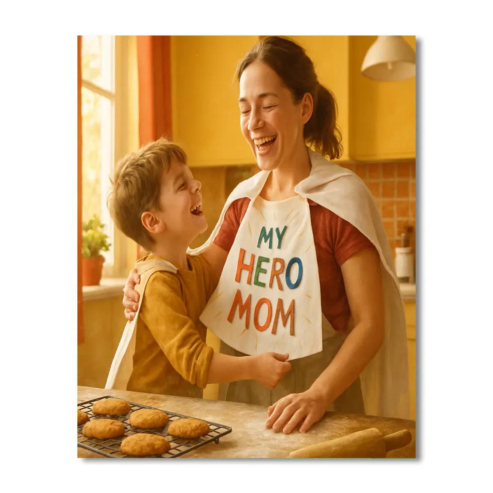 Kitchen Apron Superhero Mom Painting by numbers kit