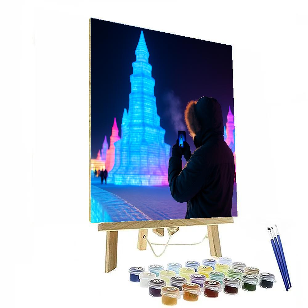 Harbin Ice And Snow Festival Night Sculptures Painting by numbers kit