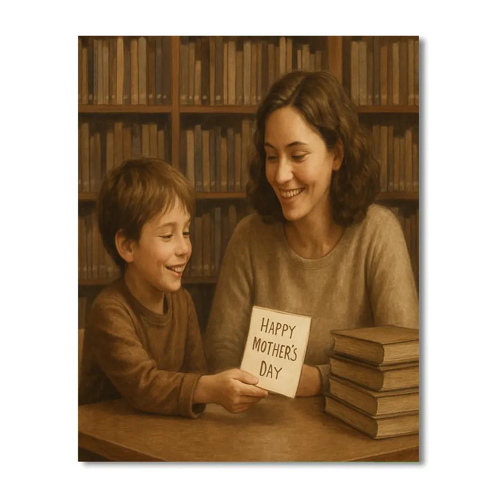 Library Corner Mothers Day Note paint by color