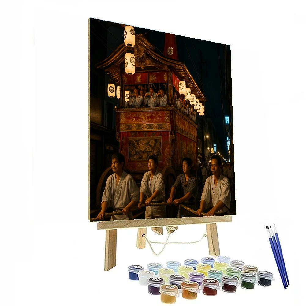 Gion Matsuri Night Float In Kyoto Number painting