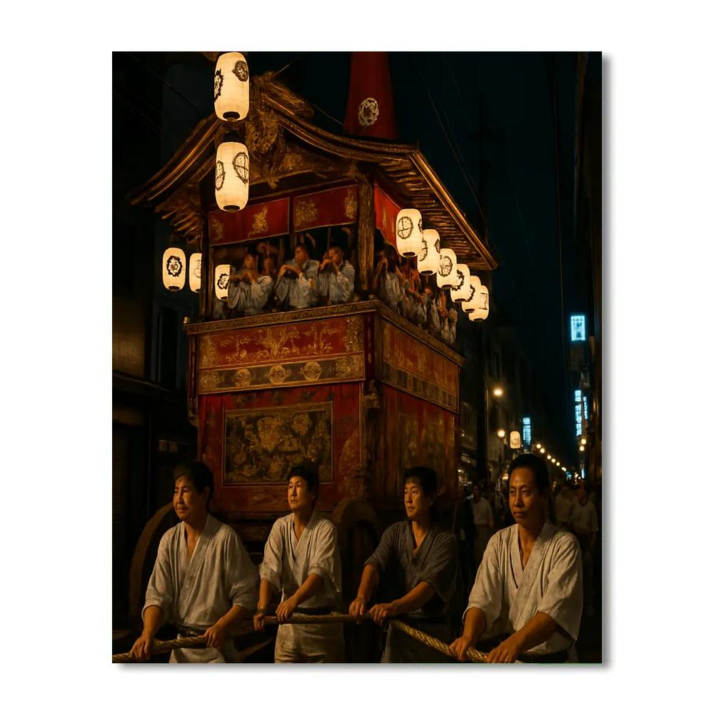 Gion Matsuri Night Float In Kyoto Number painting