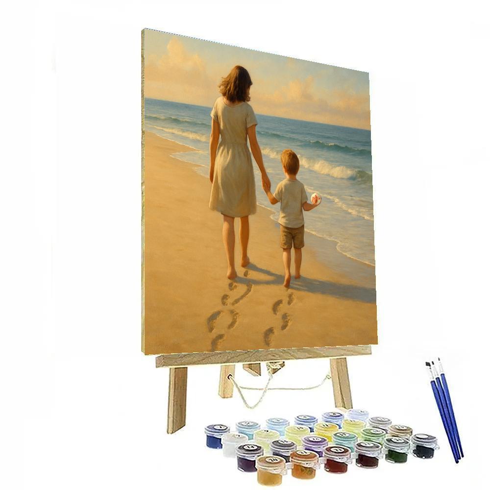 Mothers Day Beach Footprints Numbered painting kits