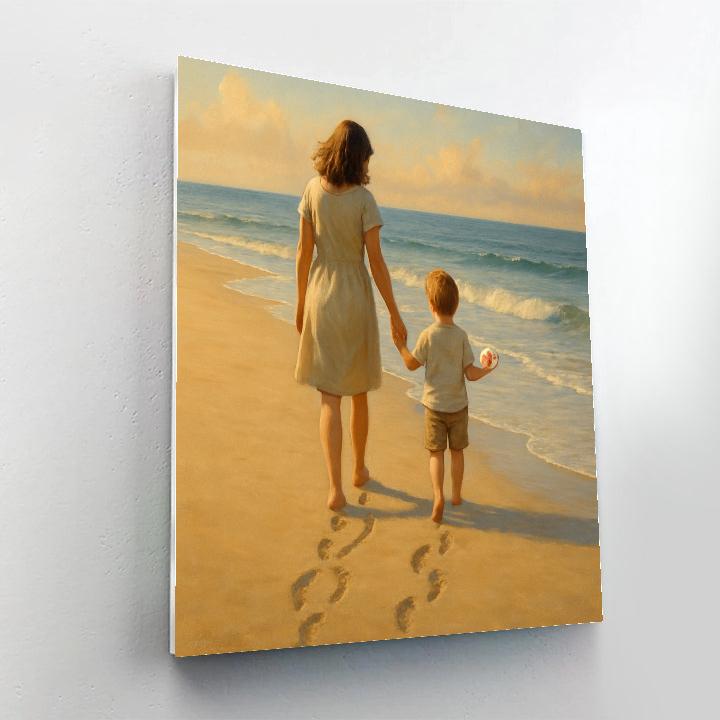 Mothers Day Beach Footprints Numbered painting kits