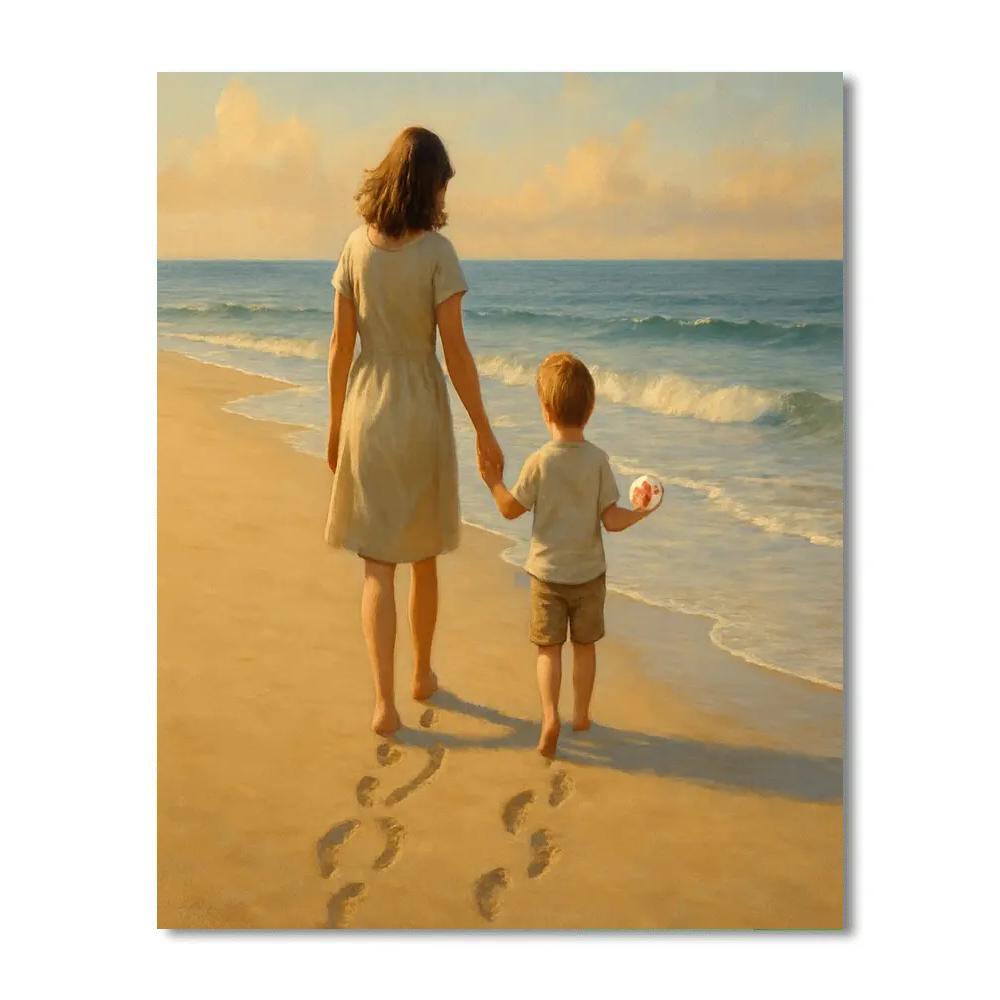 Mothers Day Beach Footprints Numbered painting kits