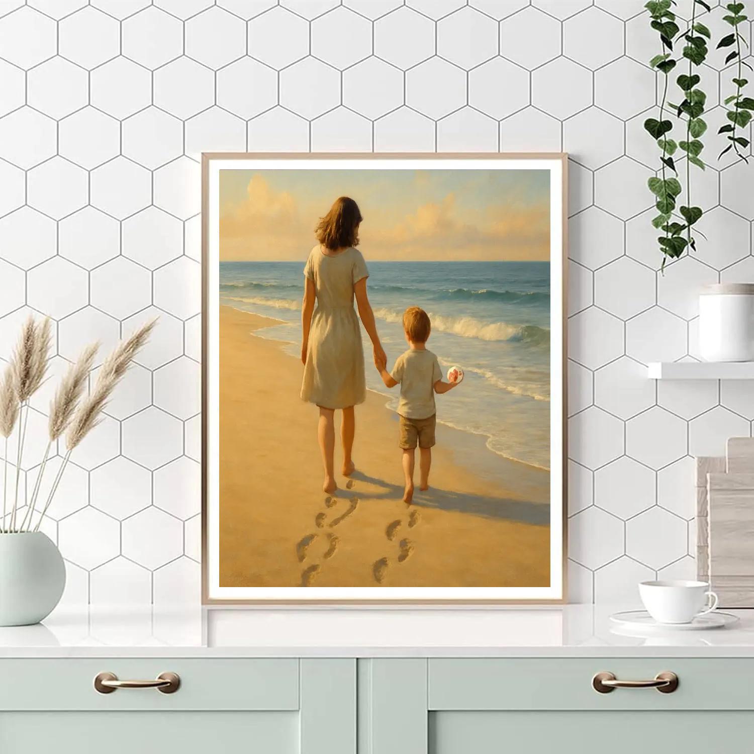 Mothers Day Beach Footprints Numbered painting kits