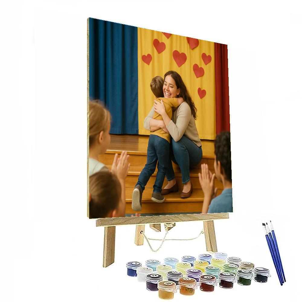 Mothers Day School Performance Hug Number painting