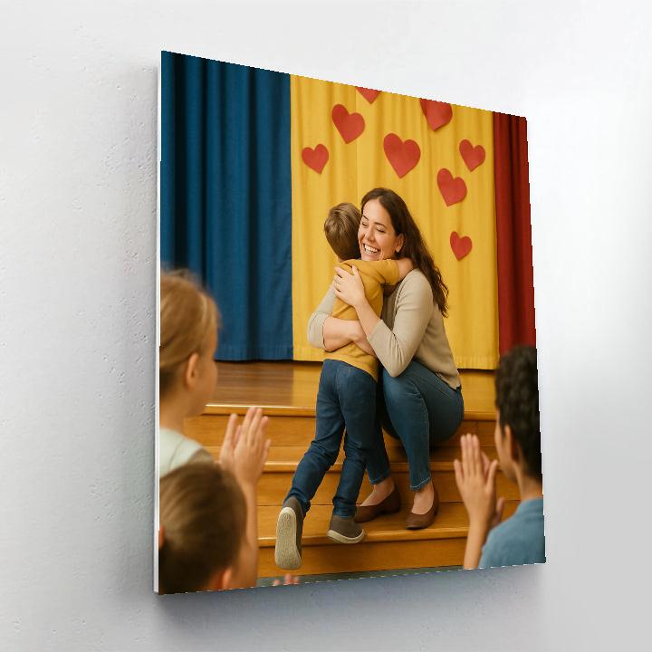 Mothers Day School Performance Hug Number painting