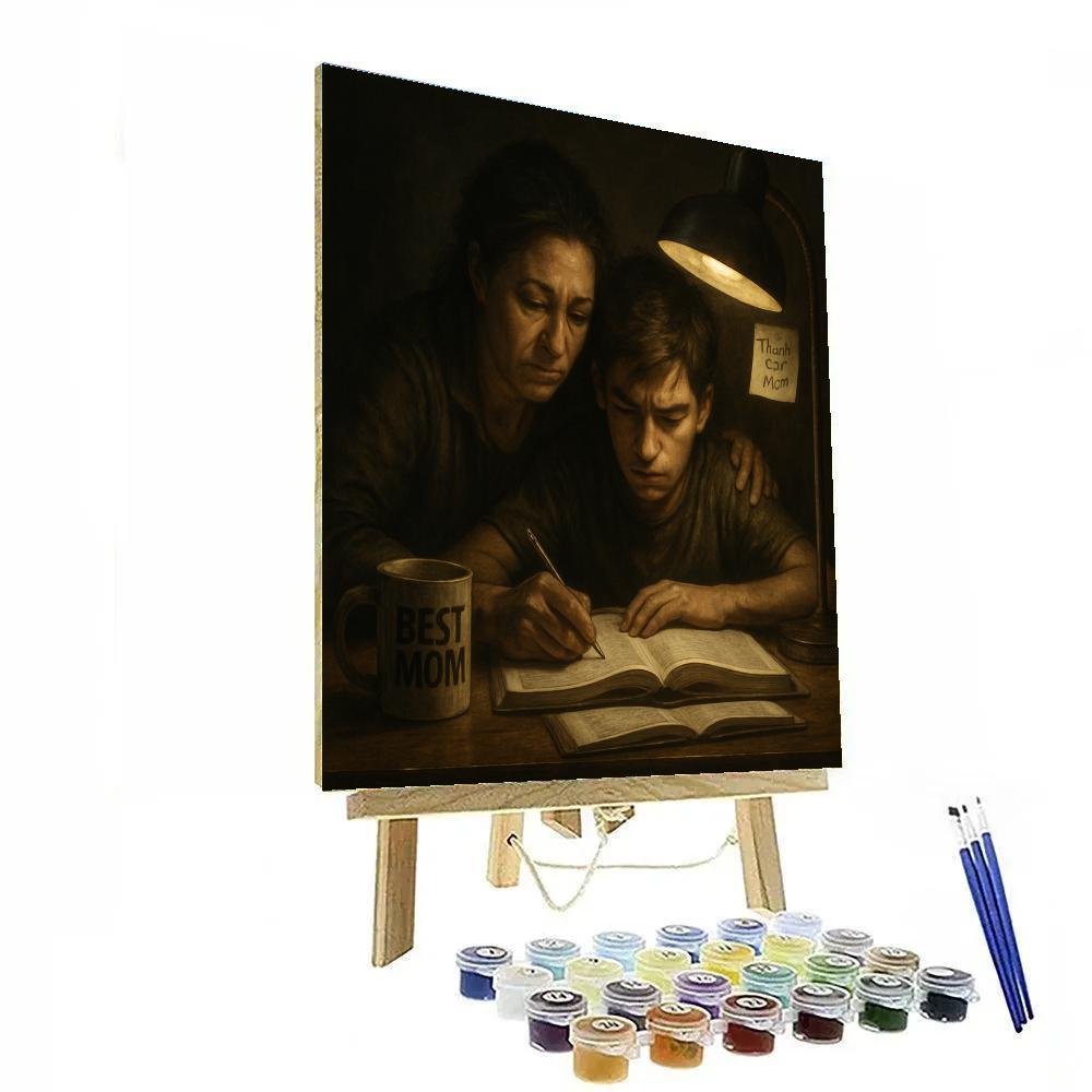 Late Night Study With Mom Paint by numbers art