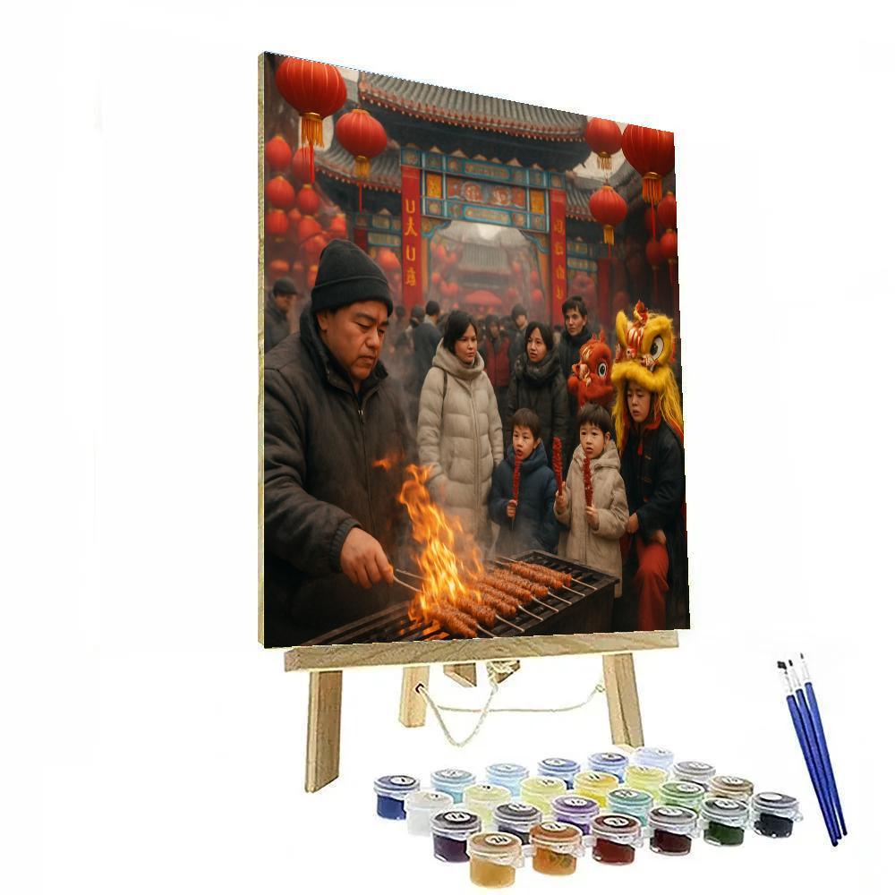 Chinese New Year Temple Fair In Beijing paint by number