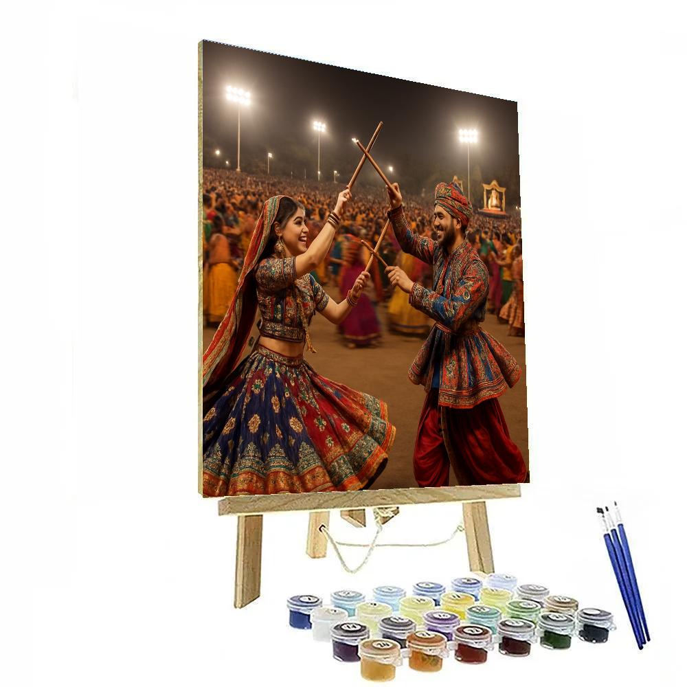 Navratri Garba Night In Ahmedabad Ground Number painting