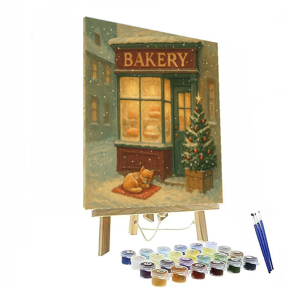 Christmas Bakery At First Snow paint by color