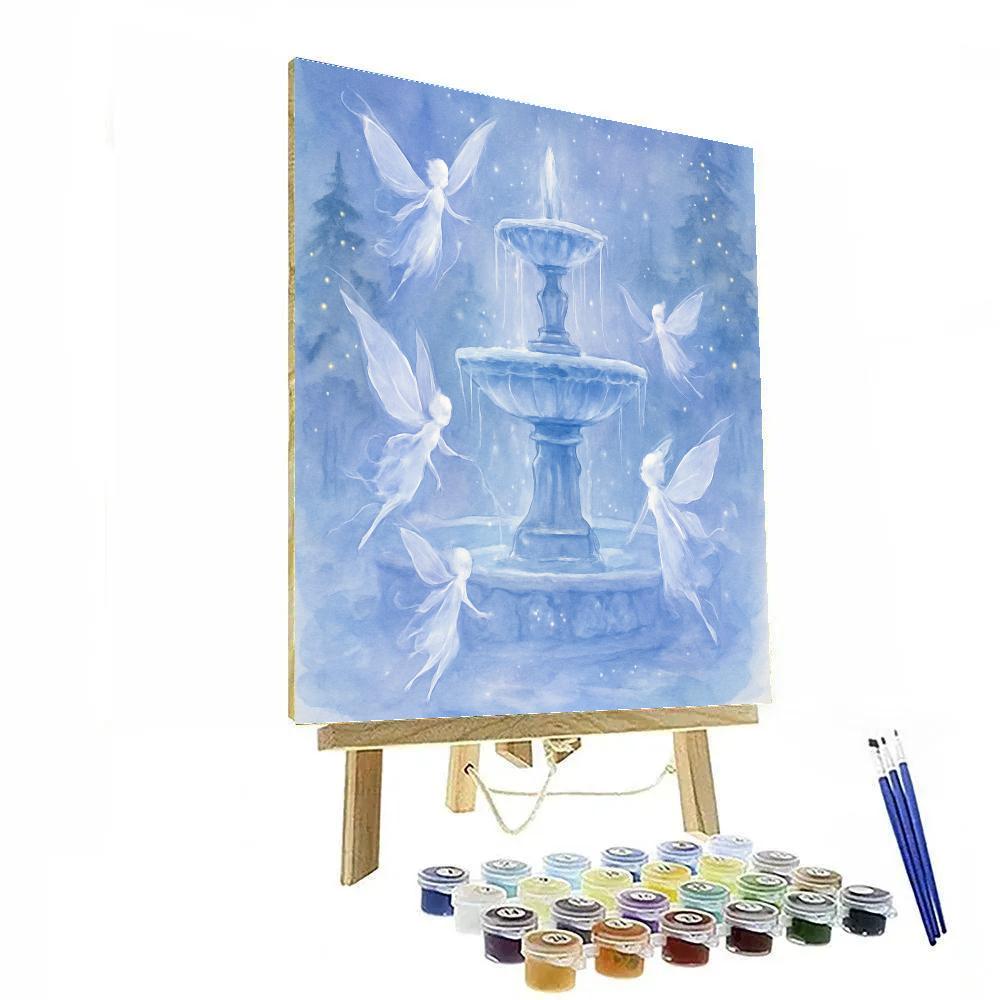 Snow Fairies Around Frozen Fountain paint by color