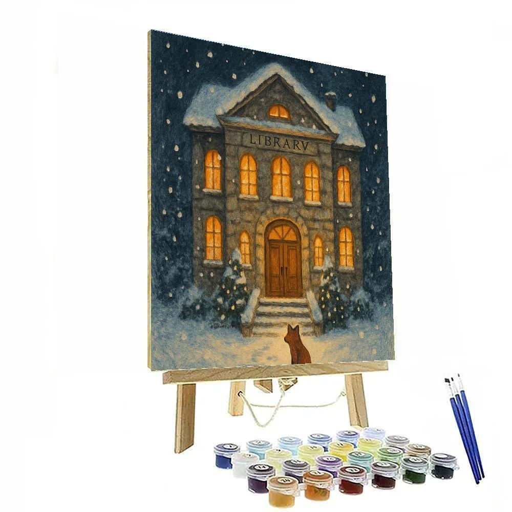 Snowy Library Of Winter Tales paint by number