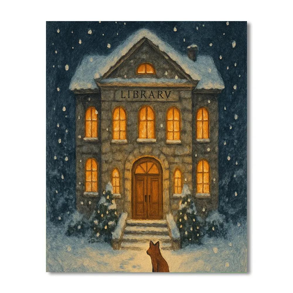 Snowy Library Of Winter Tales paint by number