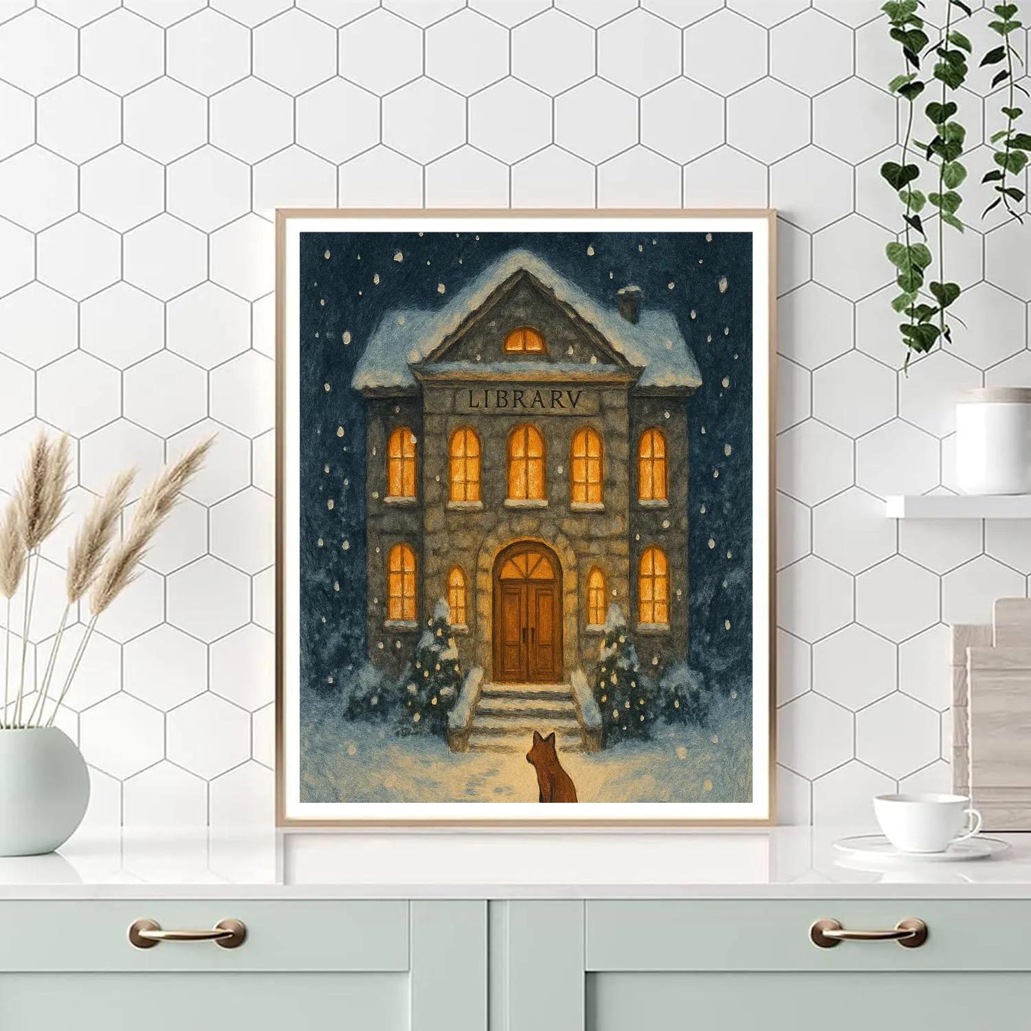 Snowy Library Of Winter Tales paint by number